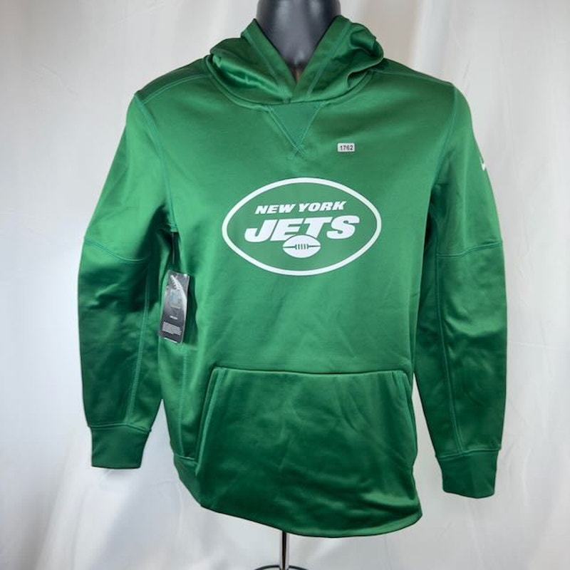 Nike NFL New York Jets Primary Logo Performance Pullover Hoodie Green Boys L