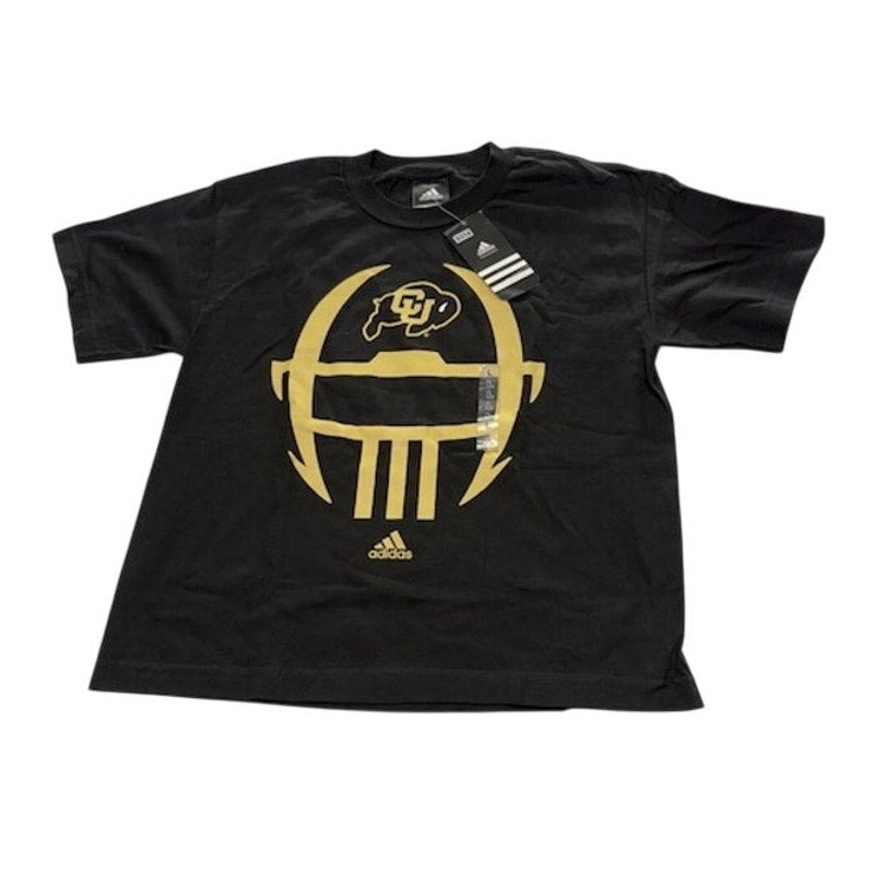 NWT Adidas Colorado Buffaloes T-Shirt Short Sleeve Crew Neck Black Mens Size L