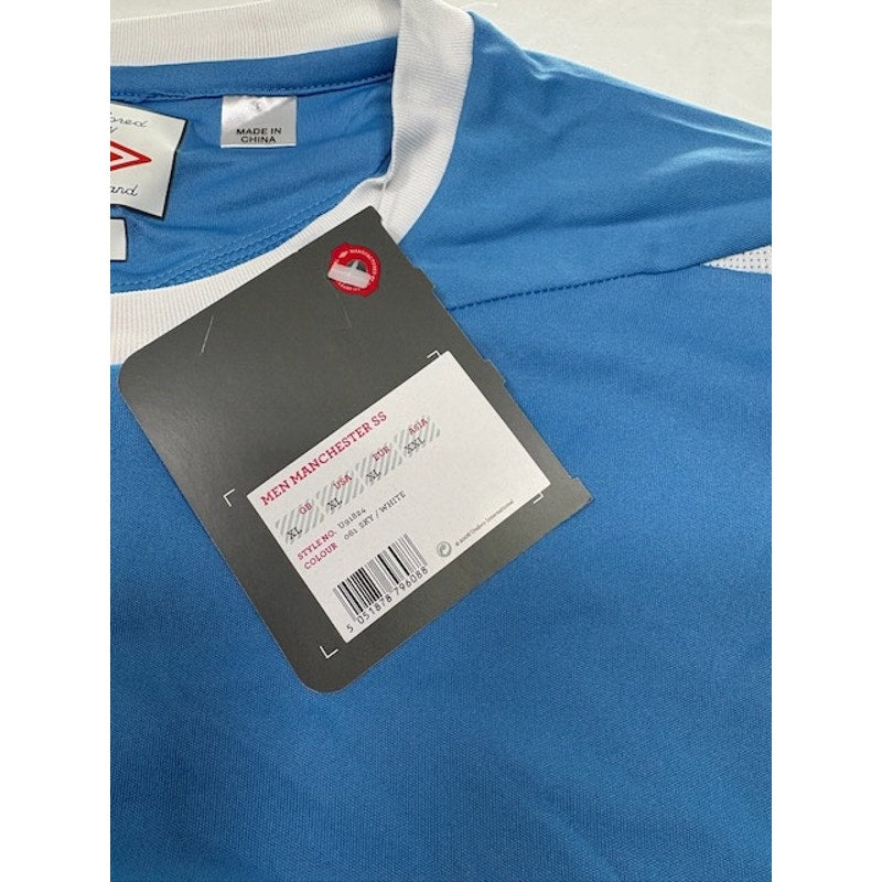 Umbro Manchester Jersey Short Sleeve U91824 Sky Blue/White Mens Size XL