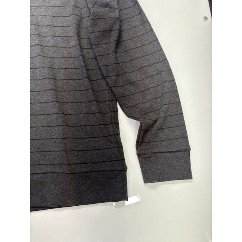 Calvin Klein Quarter-Zip Sweatshirt Liquid Touch Stripe Gray/Black Size XL