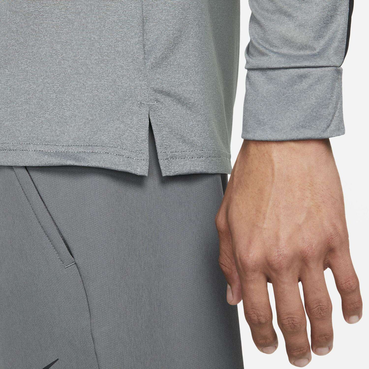 Nike Pro Dri-FIT 1/4-Zip Hyper Dry Training Sweatshirt Pullover Gray Mens Size XL