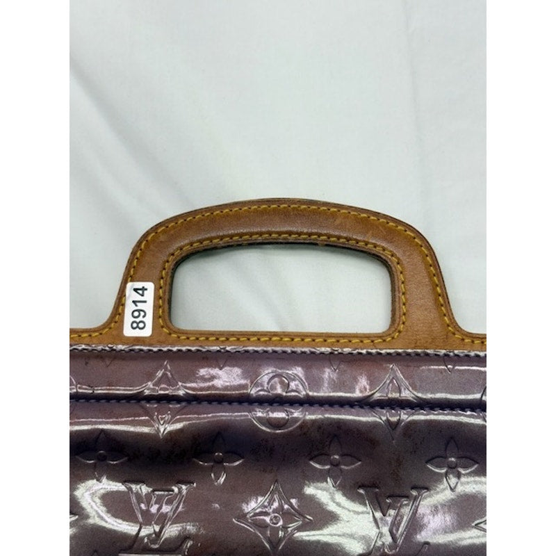 Louis Vuitton Clear Vinyl Hand Bag Leather Handle w/ Dust Bag Authentic Purple