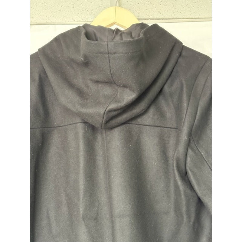 NEW Hugo Boss Wool Hooded Duffle Coat Jacket Toggle Zipper-Up Gray Mens Size 44R