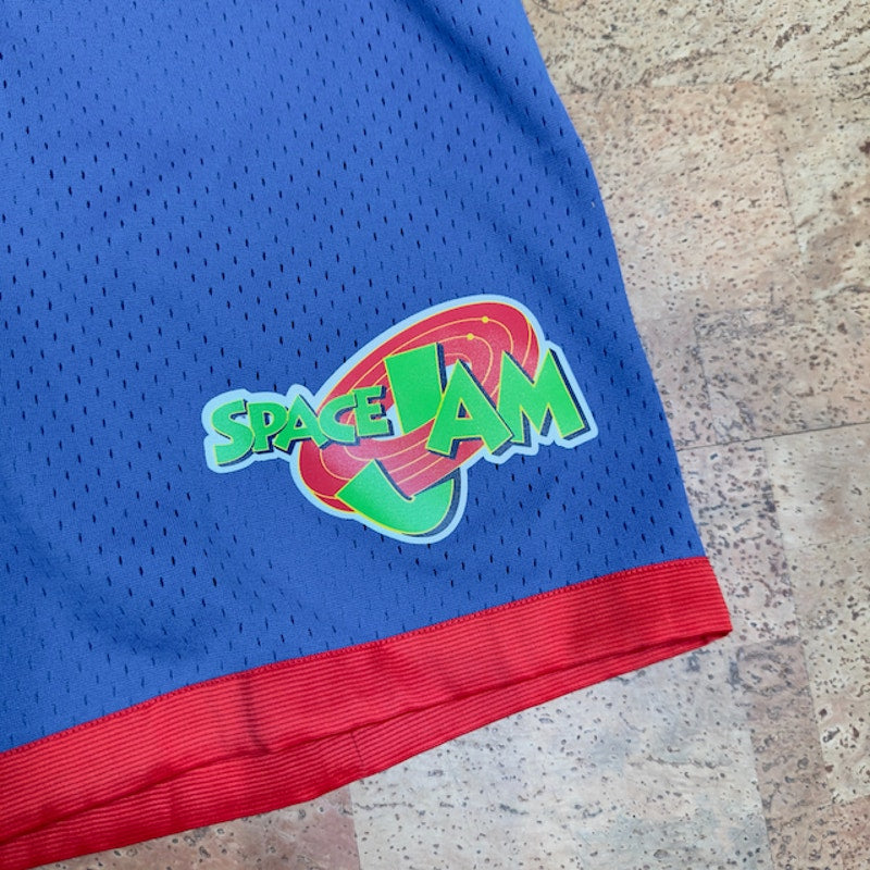 Mitchell & Ness Mens Space Jam 96 Basketball Shorts Graphic Print Blue M NWT