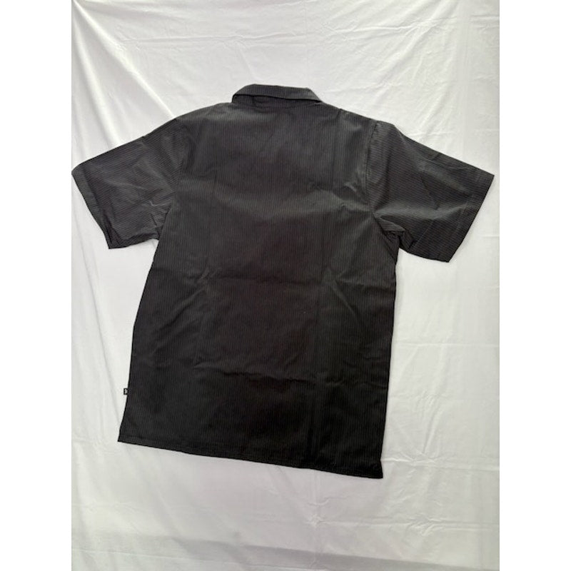 Nike SB Dri-Fit Button-Up Skate Shirt Short Sleeve Striped Black Mens Size L