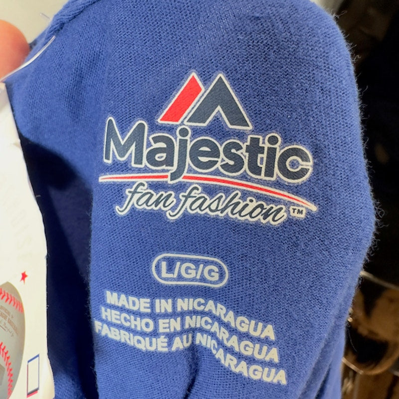 Majestic MLB New York Mets Graphic T-Shirts Crewneck Royal Blue Womens Large