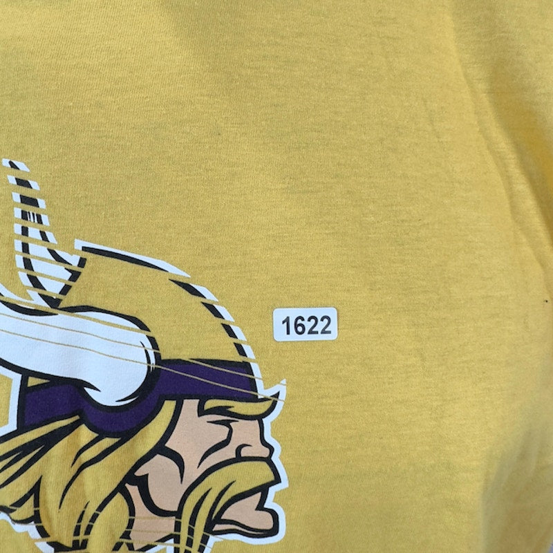 NFL Team Apparel Minnesota Vikings Slash & Dash Graphic Tee Yellow Mens XL