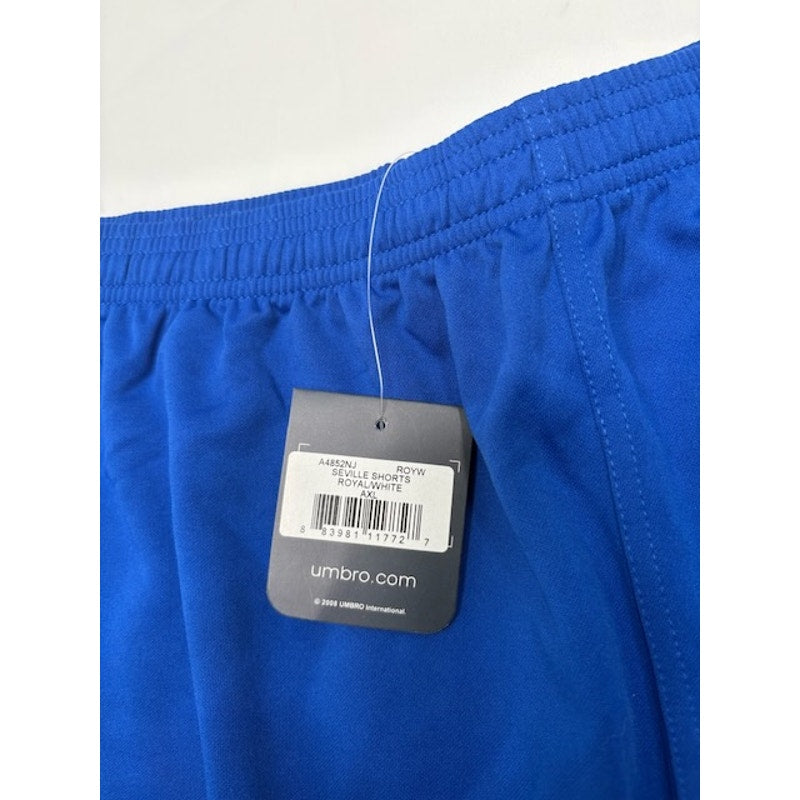 Umbro Seville Shorts Elastic Waist A4852NJ Royal Blue/White Men's Size XL