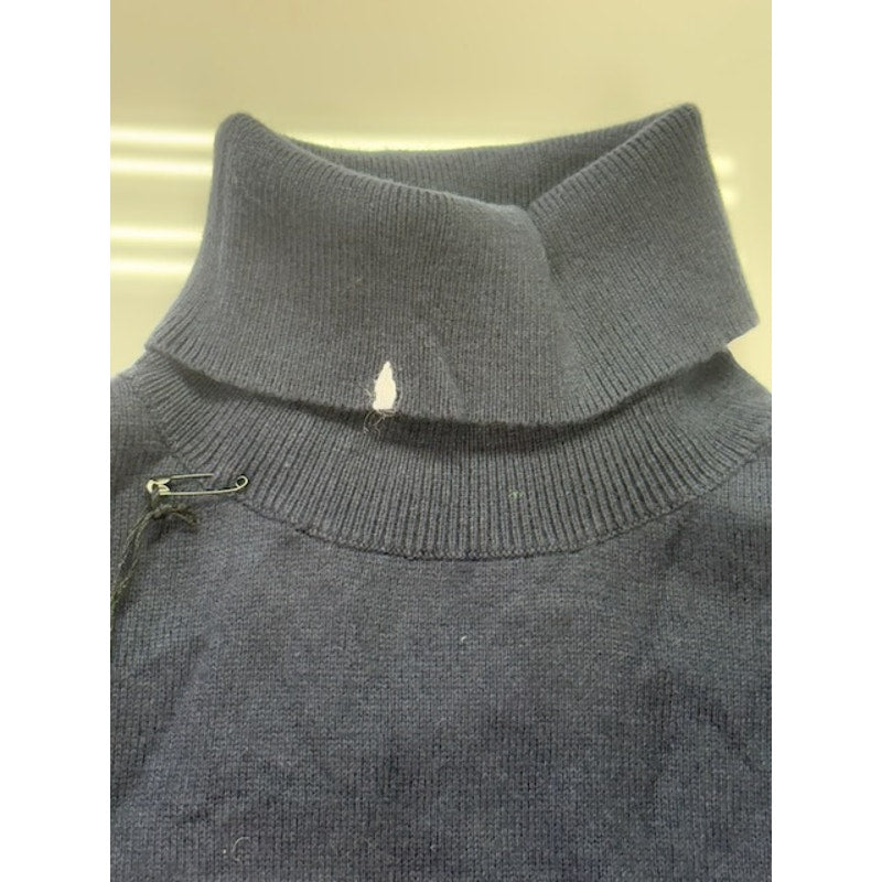 SUN68 Maglia Turtleneck Sweater Blended Cashmere Pullover Navy Mens Size L