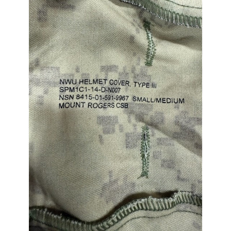 Mount Rogers CSB USN NWU Type III Helmet Cover Camouflage Green Size S/M