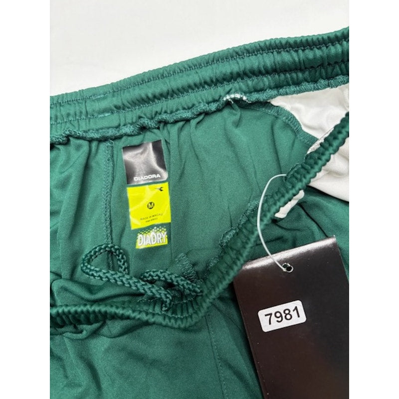 Diadora Diadry Training Shorts Elastic Waist Pull-On Green/White Womens Sz M