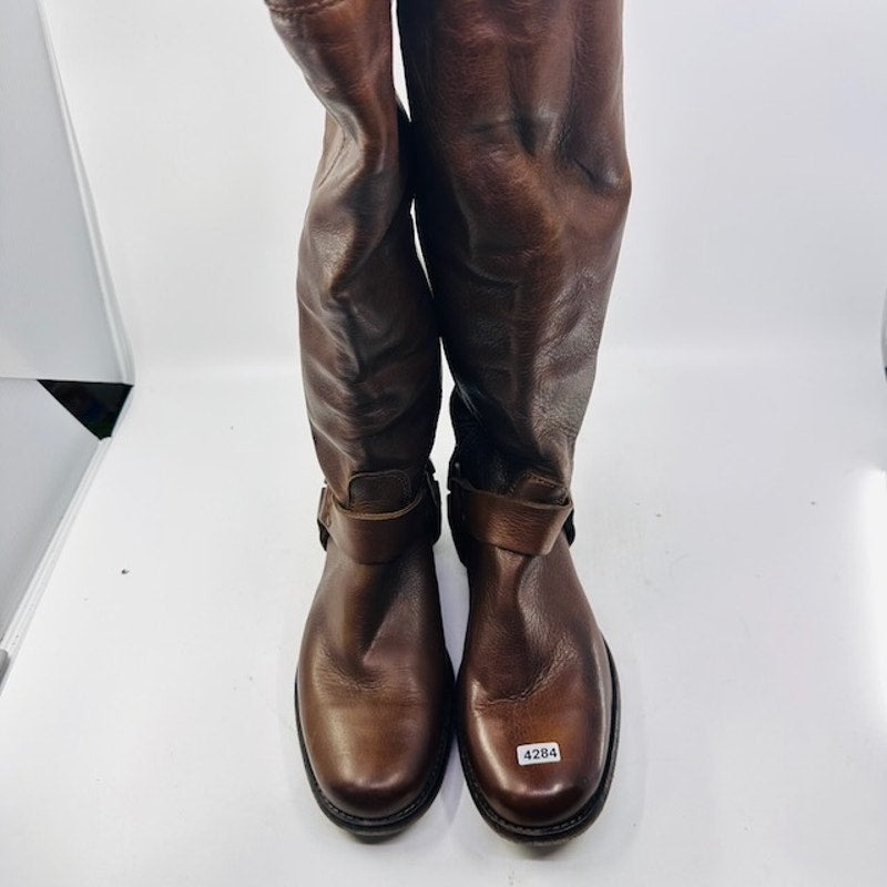 Frye Phillip Harness Riding Dress Boots 76850 Leather Brown Womens Size 6B
