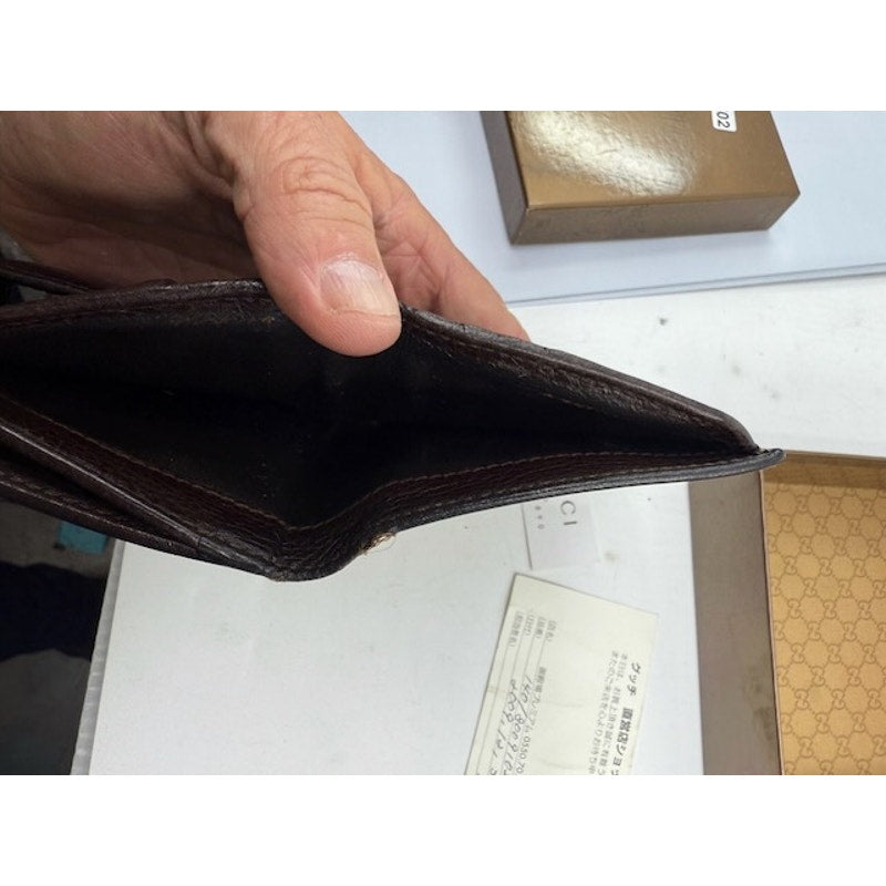 Authentic Gucci Monogram Horsebit Snap Closure Wallet Brown With Box Womens