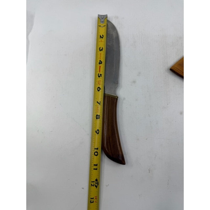 Zakharov Tactical Sporting 11 Inches Wood Handle Knife With Leather Case