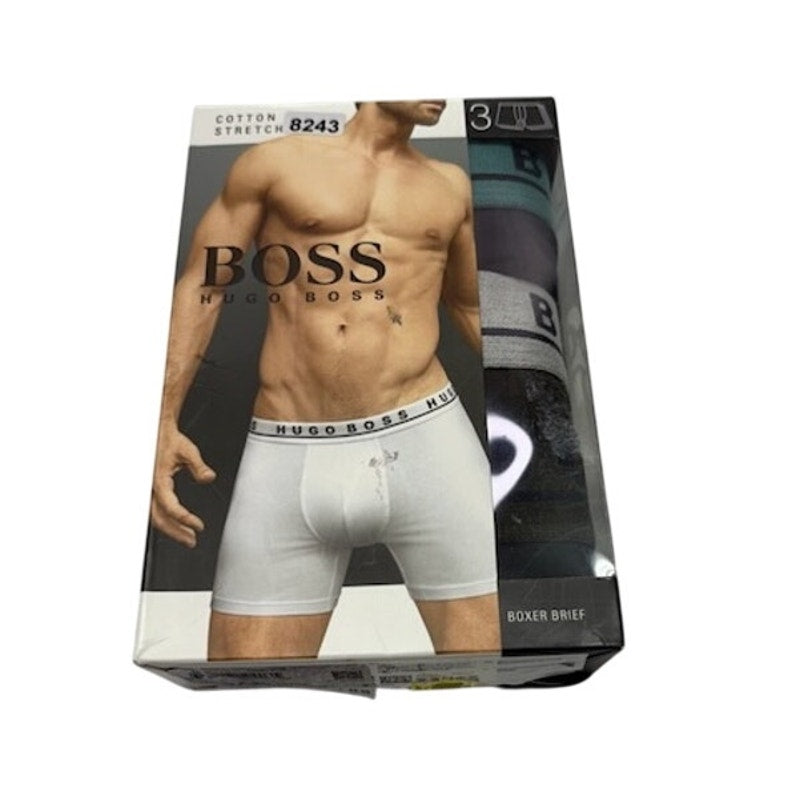 BOSS by HUGO BOSS 3 Pack Boxer Brief Shorts Cotton Stretch Mens Size S