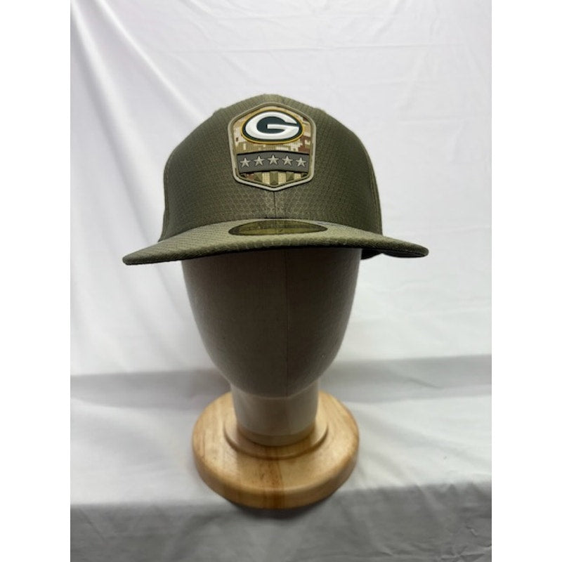 New Era Fitted Cap Bay Packers Salute To Service Olive Green Mens Size 7