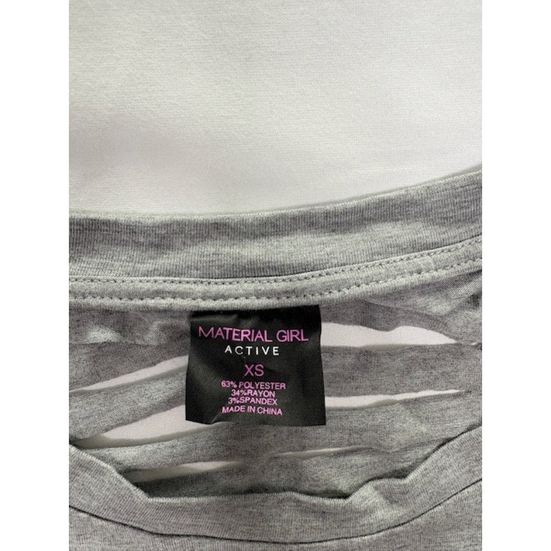 Material Girl Active Romper Short Cap Sleeve Cutout Back Gray Womens Size XS
