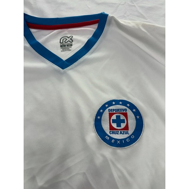 RX Cruz Azul Mexico Official Soccer Fan Jersey V-Neck White/Blue Mens Size L