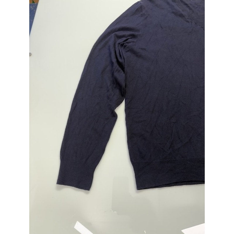 Ralph Lauren V-Neck Sweater Long Sleeves Pullover Cashmere Black Mens Size XL