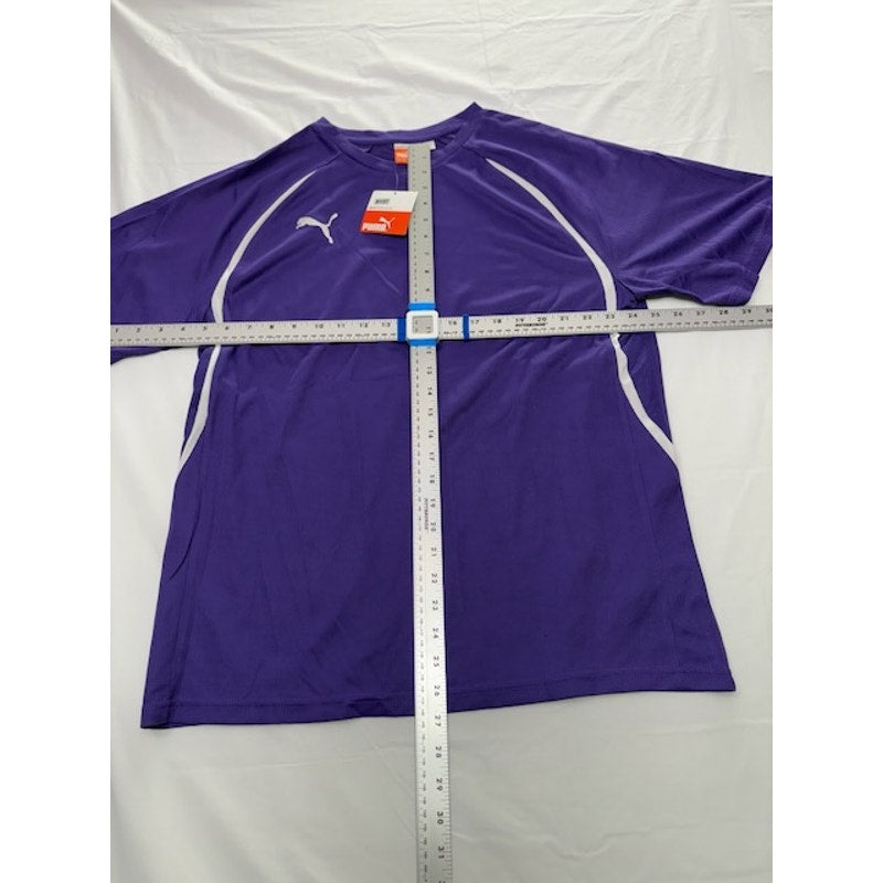 Puma Vencida Football Shirt Short Sleeve Round Neck Team Violet/White Size M