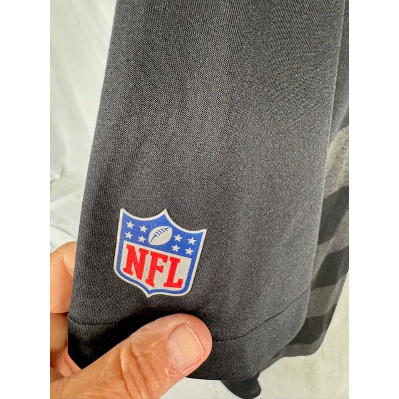 Nike Oakland Raiders Sideline Performance Polo Striped Shirt Gray Mens M