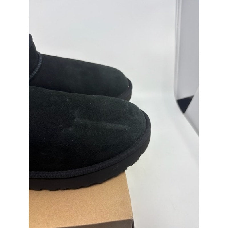 UGG Classic Ultra Mini Shearling Booties Slip-On Casual Black Womens Size 9