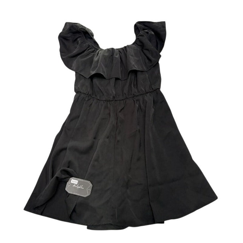 Soly Hux Off the Shoulder Ruffle Mini Dress Elastic Waist Black Womens Sz S