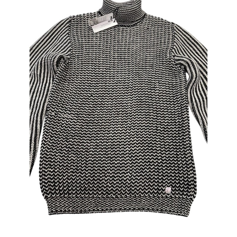 Versace Collection Turtleneck Sweater Pullover Black/White Womens Size XXL