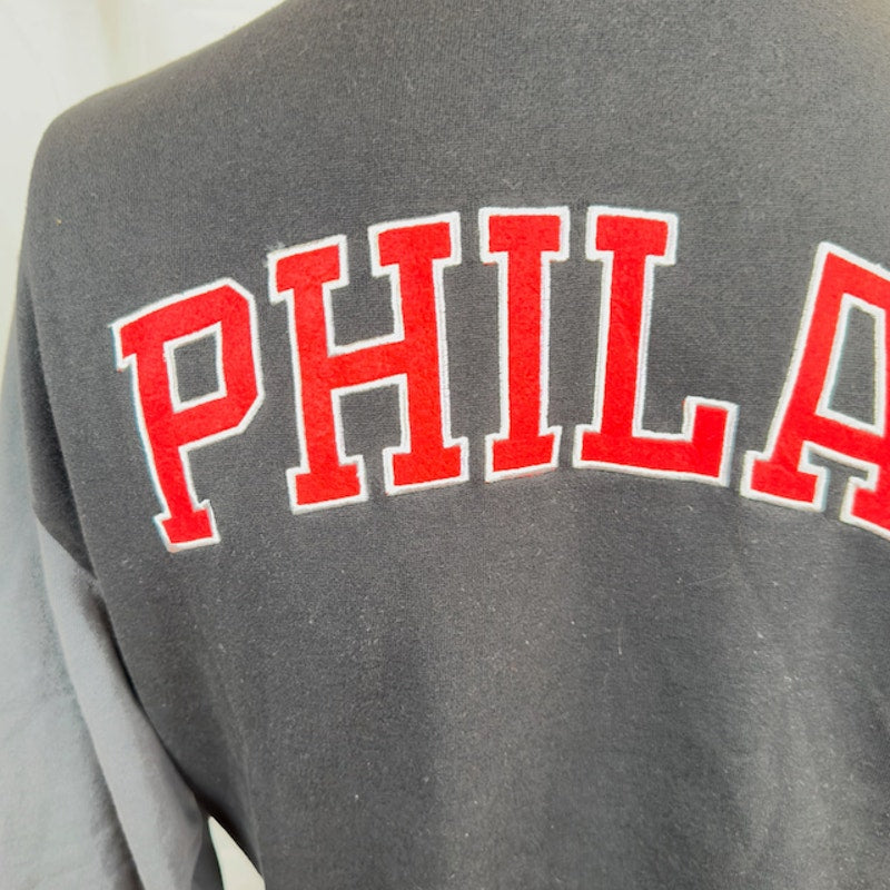 Mitchell & Ness NBA Philadelphia 76ers Varsity Jacket Front Zip Black Mens L