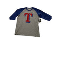 NWT '47 Brand Texas Rangers 3/4 Raglan Sleeve Crewneck Blue/Dark Gray Mens Sz M