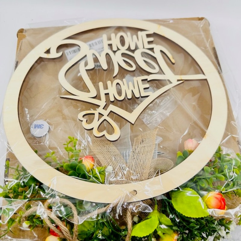 NEW Home Sweet Home Wreath Sign Front Door Holiday Christmas Decoration