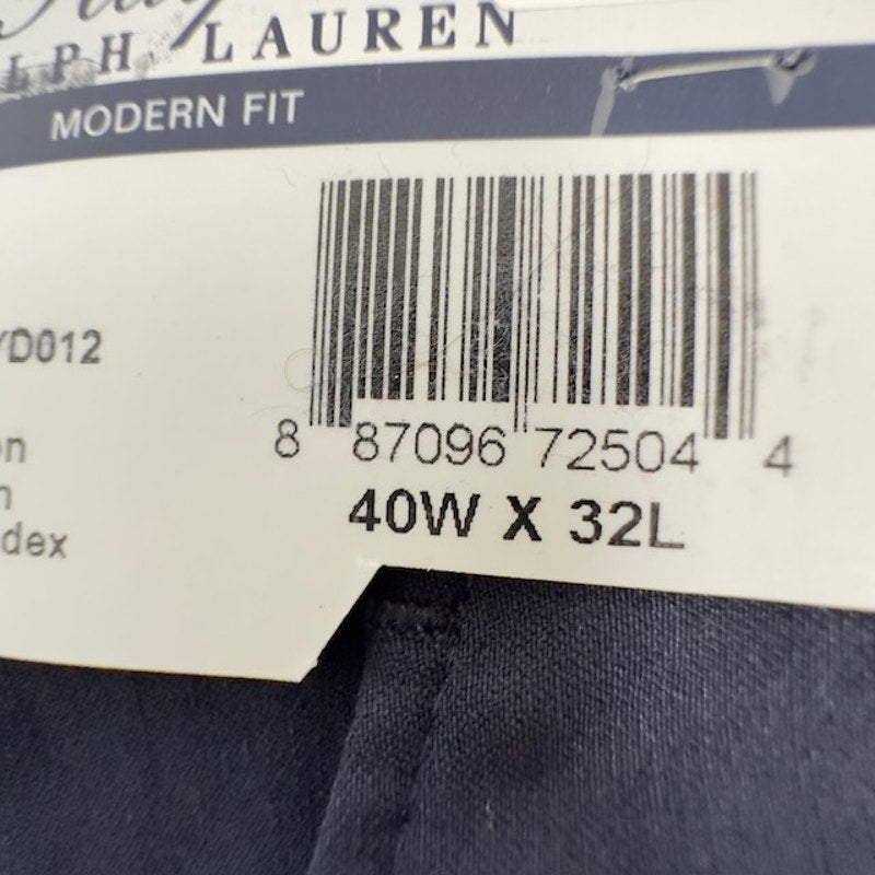 Ralph Lauren Modern Fit Pants Flat Front All Way Stretch Dark Navy Men 40x32