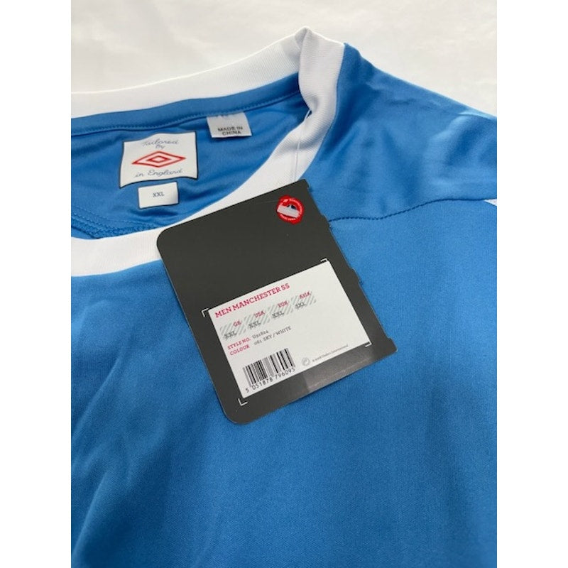 Umbro Manchester Jersey Short Sleeve U91824 Sky Blue/White Mens Size XXL