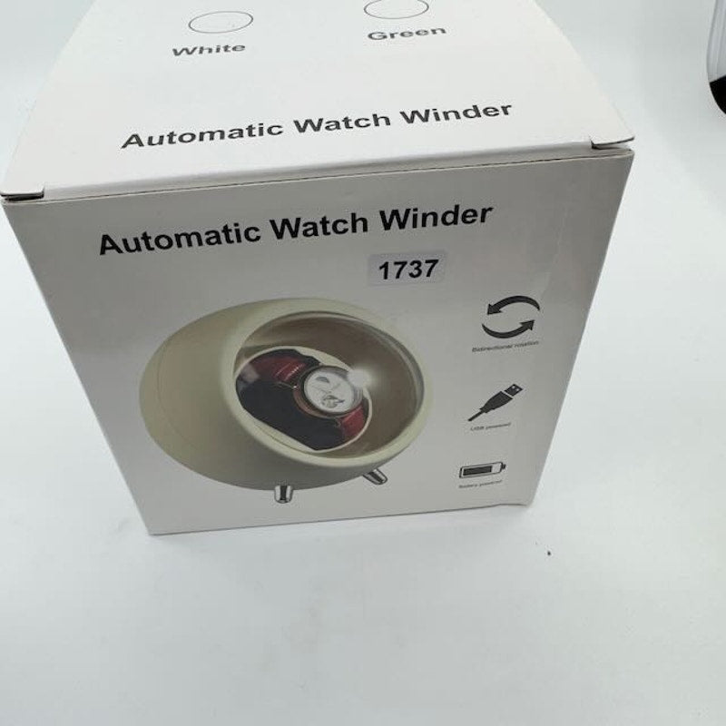 XKIC Automatic Watch Winder Box Craft for Single Watch YBQ01 White