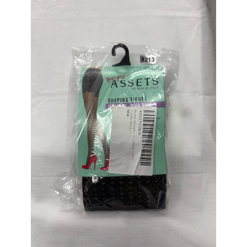 ASSETS by Sara Blakely Wishbone Textured Shaping Tights #2049 Black Size 2