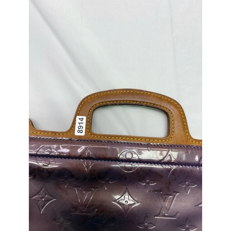 Louis Vuitton Clear Vinyl Hand Bag Leather Handle w/ Dust Bag Authentic Purple