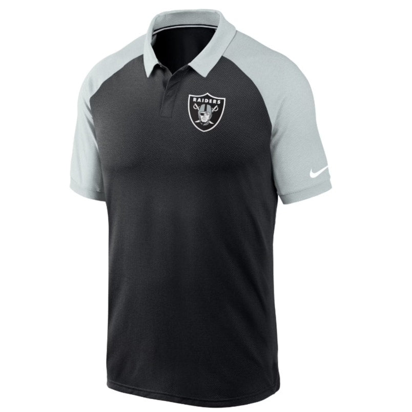Nike NFL Las Vegas Raiders Tri-Blend Performance Polo Black Gray Mens Size S