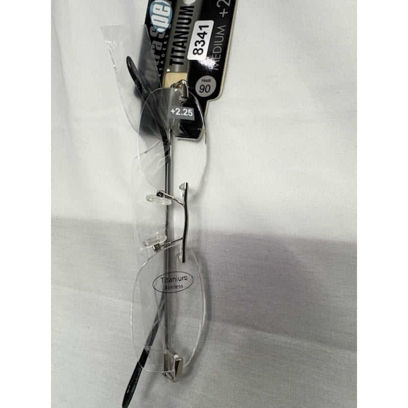 Ultra Spex Titanium Reading Glasses +2.25 Medium Lightweight Black Frame