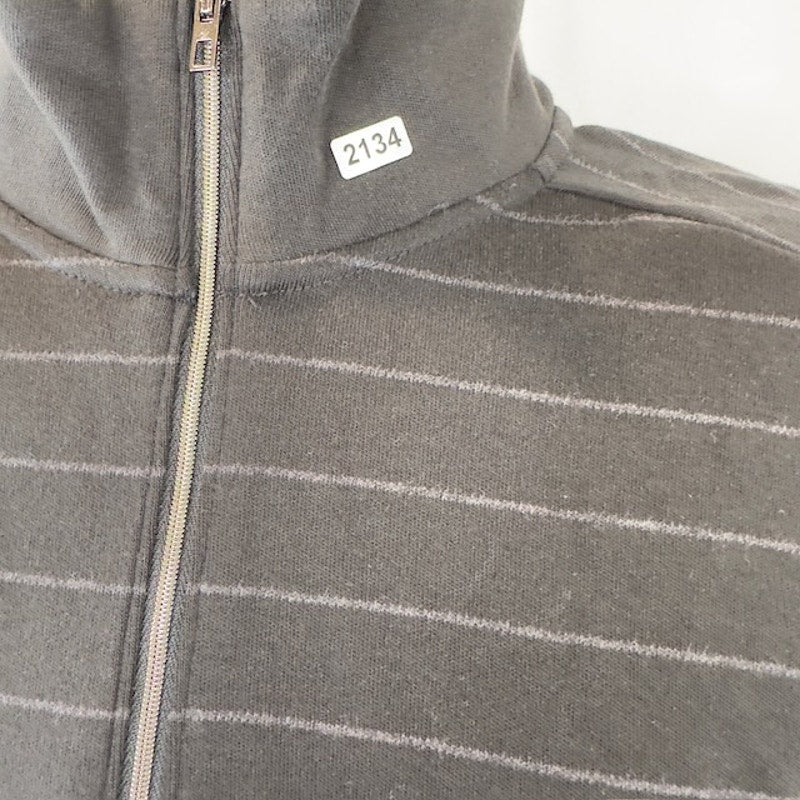 Calvin Klein Pullover Sweater Long Sleeve Quarter Zip Striped Gray Mens Size M