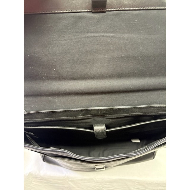 Ted Baker London Leather Briefcase Messenger Bag Laptop Work Satchel Black Mens