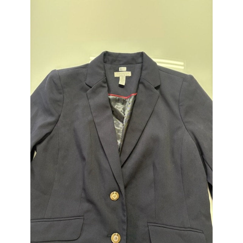Charter Club Blazer Two Button Front Notched Lapel Navy Blue Womens Size 10P