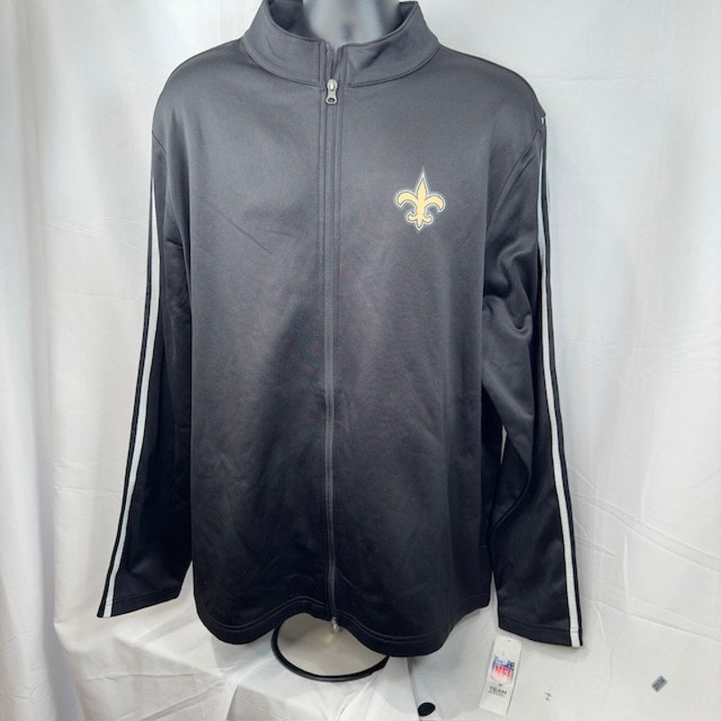 NFL Team Apparel New Orleans Saints Full-Zip Track Jacket Black Mens Size XL