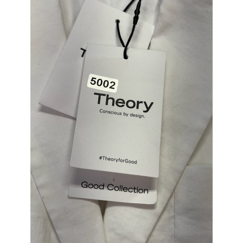 Theory Shrunken Patch Pocket Blazer Button Front White Crunch Womens Size 4