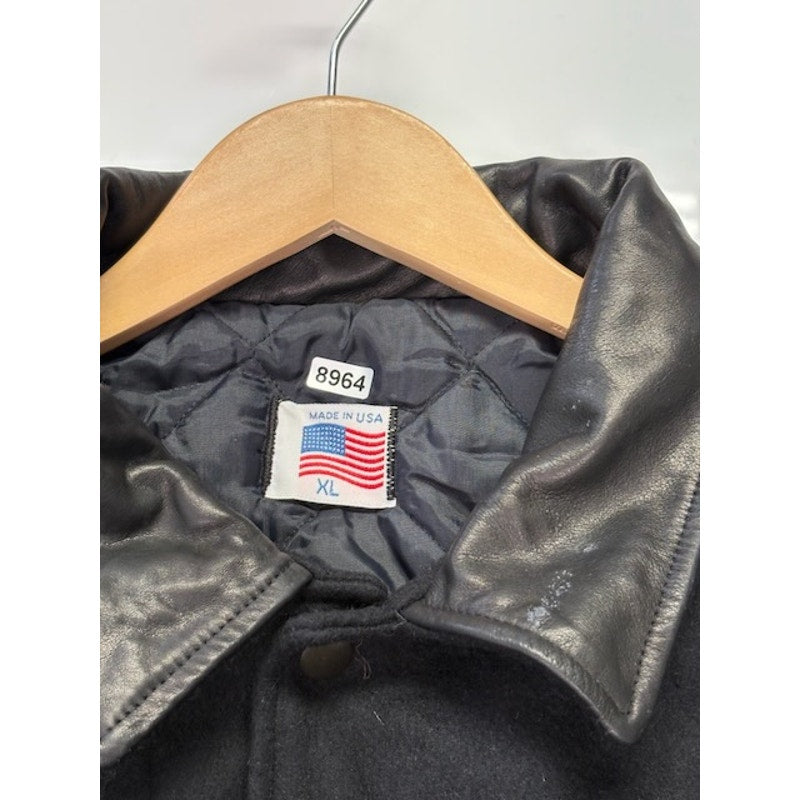 Genesis HBO Sports World Championship Boxing Leather Jacket Black/Blue Mens XL