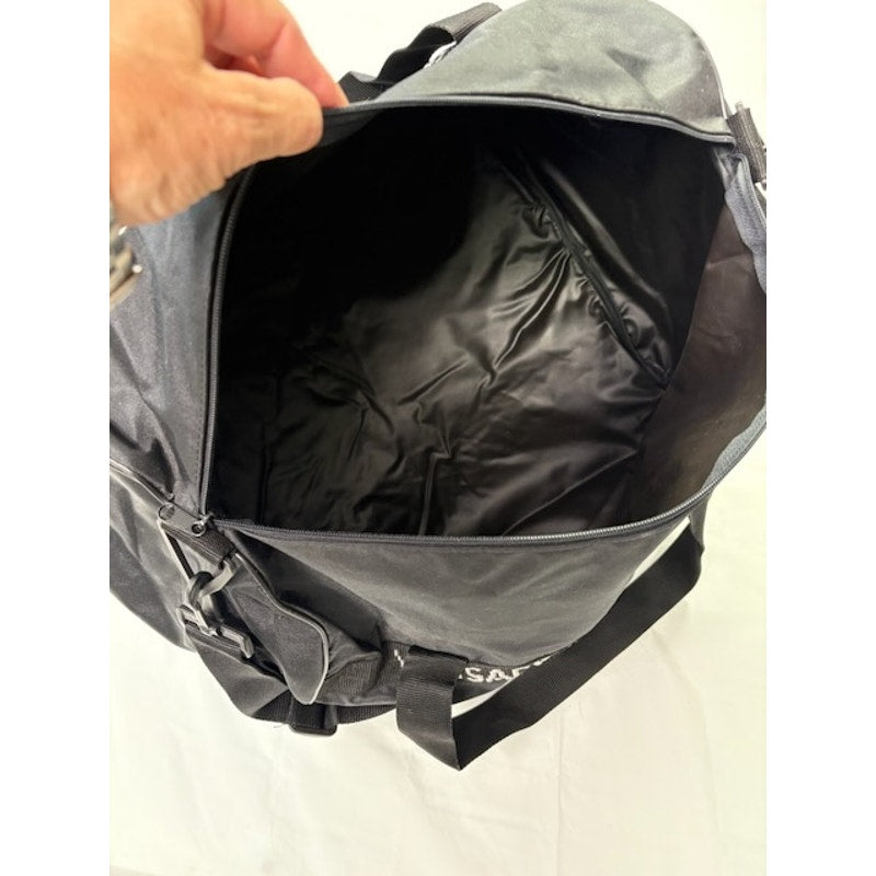 Versace Profumi Faux Leather Duffle Backpack Weekender Travel Bag Black