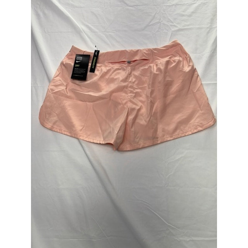 Nike Dri-FIT Running Shorts Standard Fit CJ2400-664 Peach Pink Womens Size L