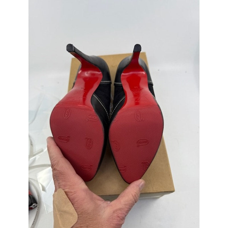 Christian Louboutin Decollete Decollete Nappa Leather Black Womens Size 38