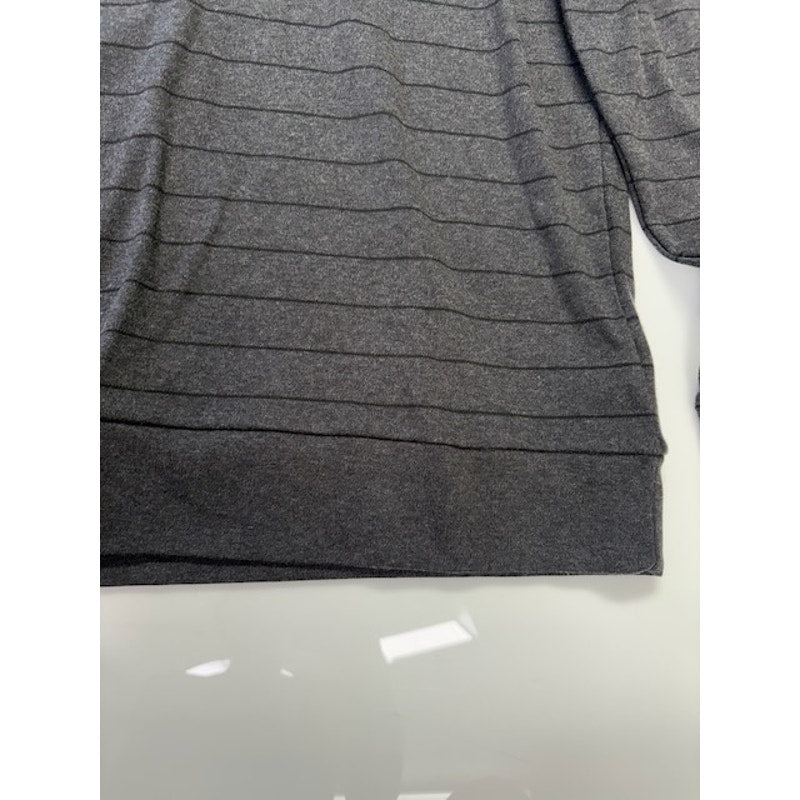 Calvin Klein Quarter-Zip Sweatshirt Liquid Touch Stripe Gray/Black Size XL