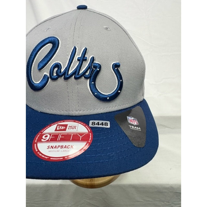 New Era 9FIFTY Snapback Cap Colts Logo Hat Cotton Gray Blue Unisex Size M/L