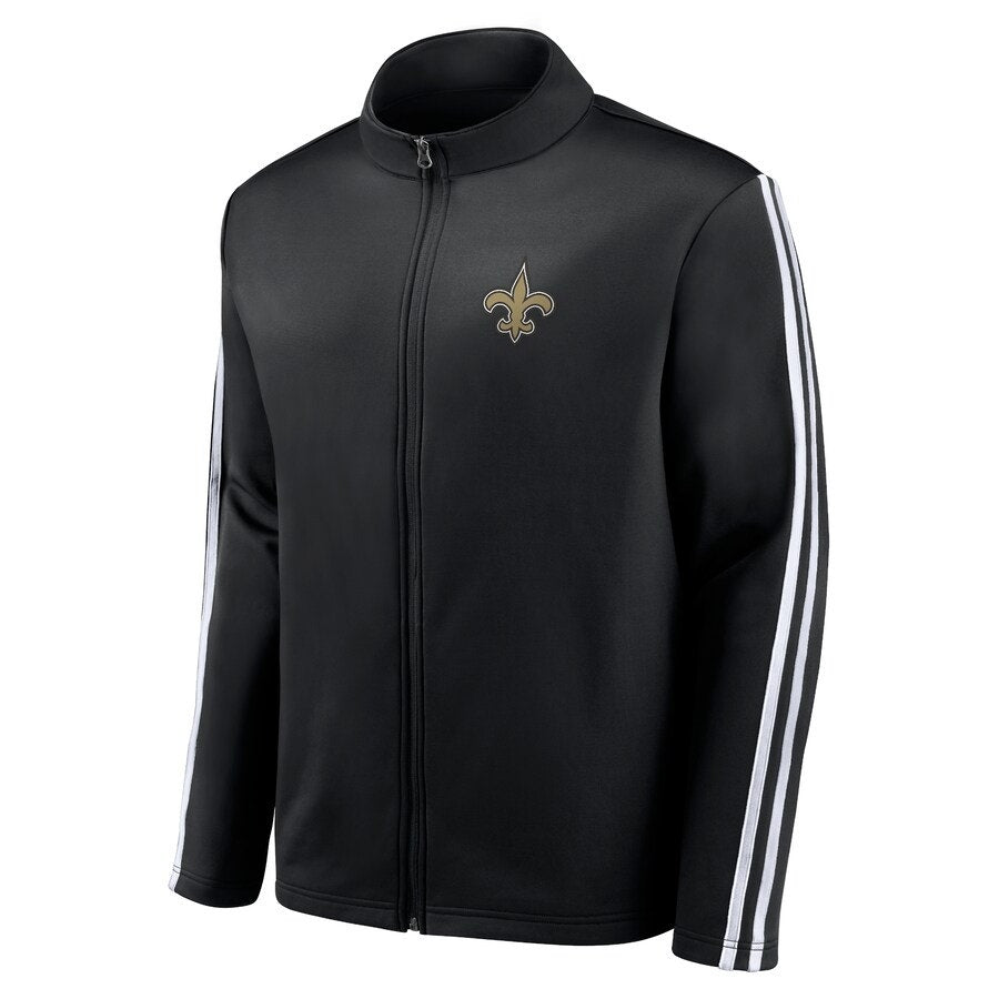 NFL Team Apparel New Orleans Saints Full-Zip Track Jacket Black Mens Size XL